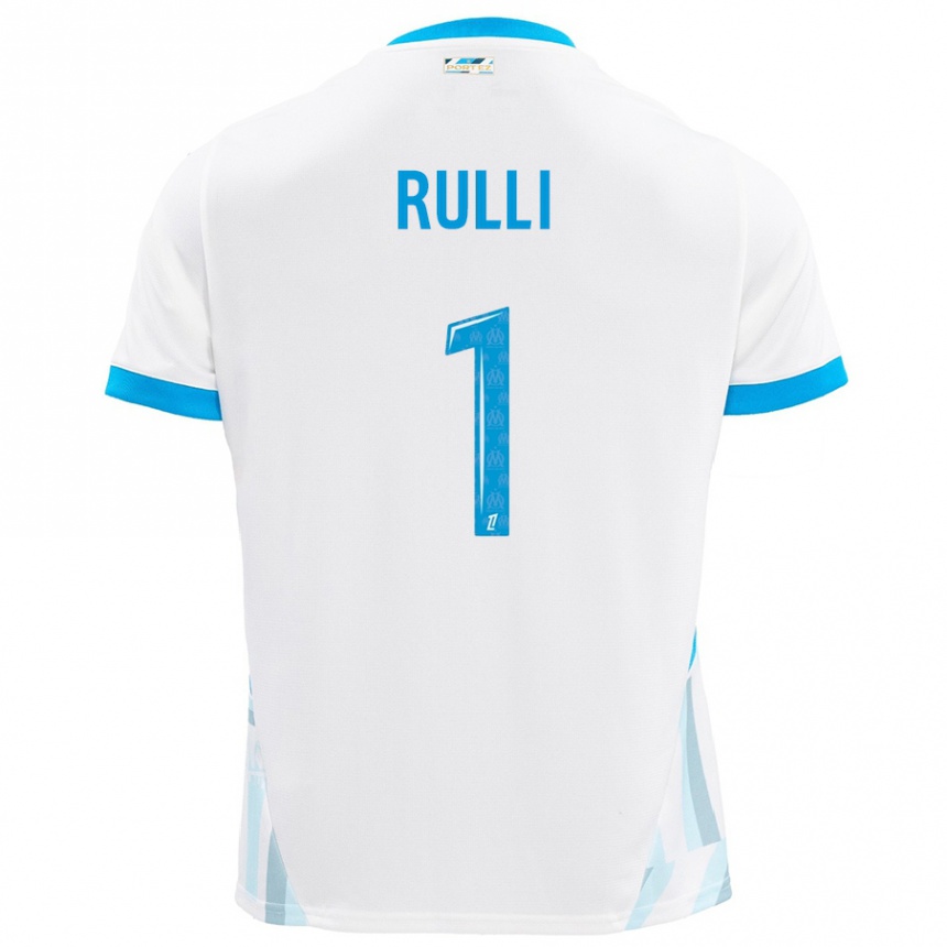 Mujer Fútbol Camiseta Gerónimo Rulli #1 Blanco Azul Cielo 1ª Equipación 2024/25