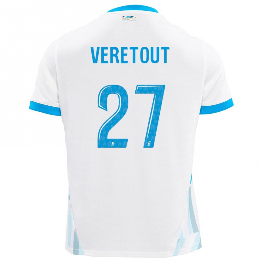 Mujer Fútbol Camiseta Jordan Veretout #27 Blanco Azul Cielo 1ª Equipación 2024/25