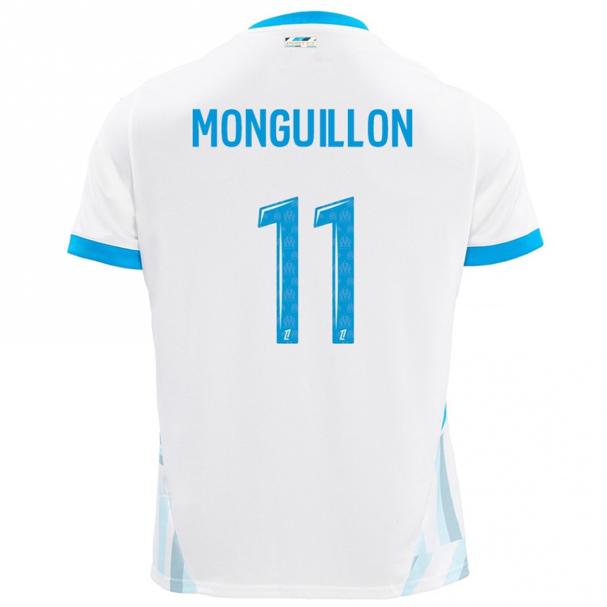 Mujer Fútbol Camiseta Coralie Monguillon #11 Blanco Azul Cielo 1ª Equipación 2024/25