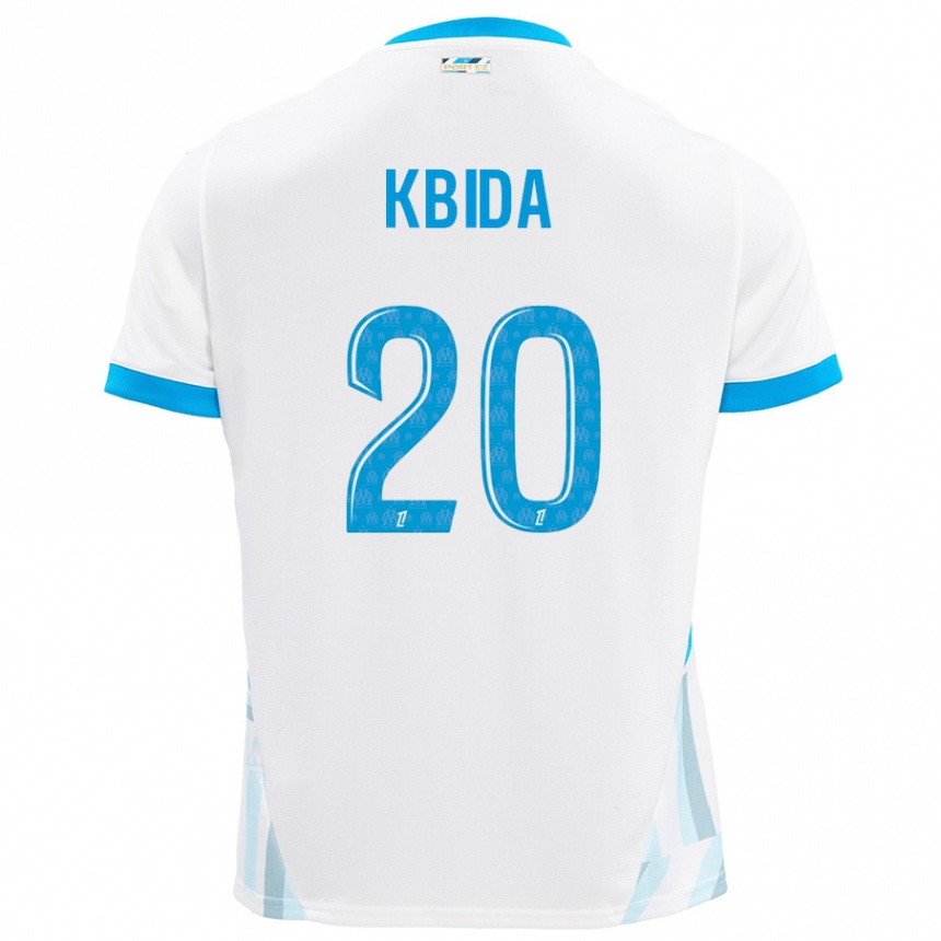 Mujer Fútbol Camiseta Inès Kbida #20 Blanco Azul Cielo 1ª Equipación 2024/25