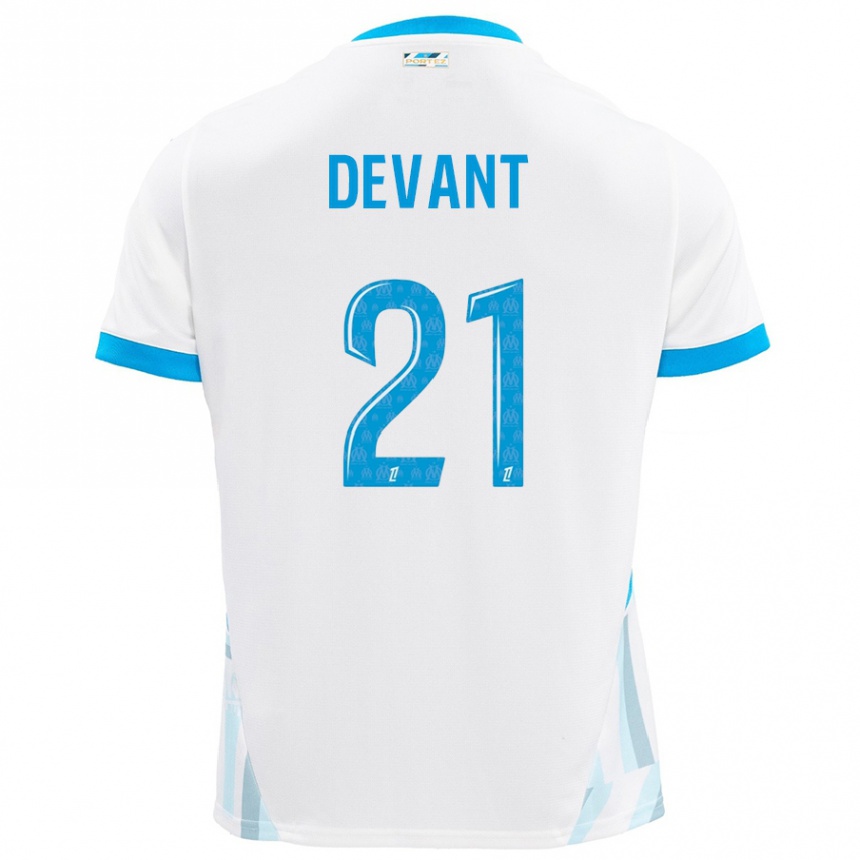 Mujer Fútbol Camiseta Caroline Devant #21 Blanco Azul Cielo 1ª Equipación 2024/25