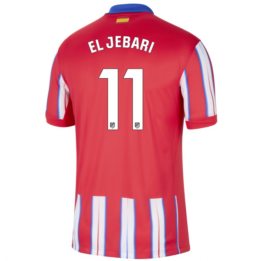 Mujer Fútbol Camiseta Salim El Jebari #11 Rojo Blanco Azul 1ª Equipación 2024/25