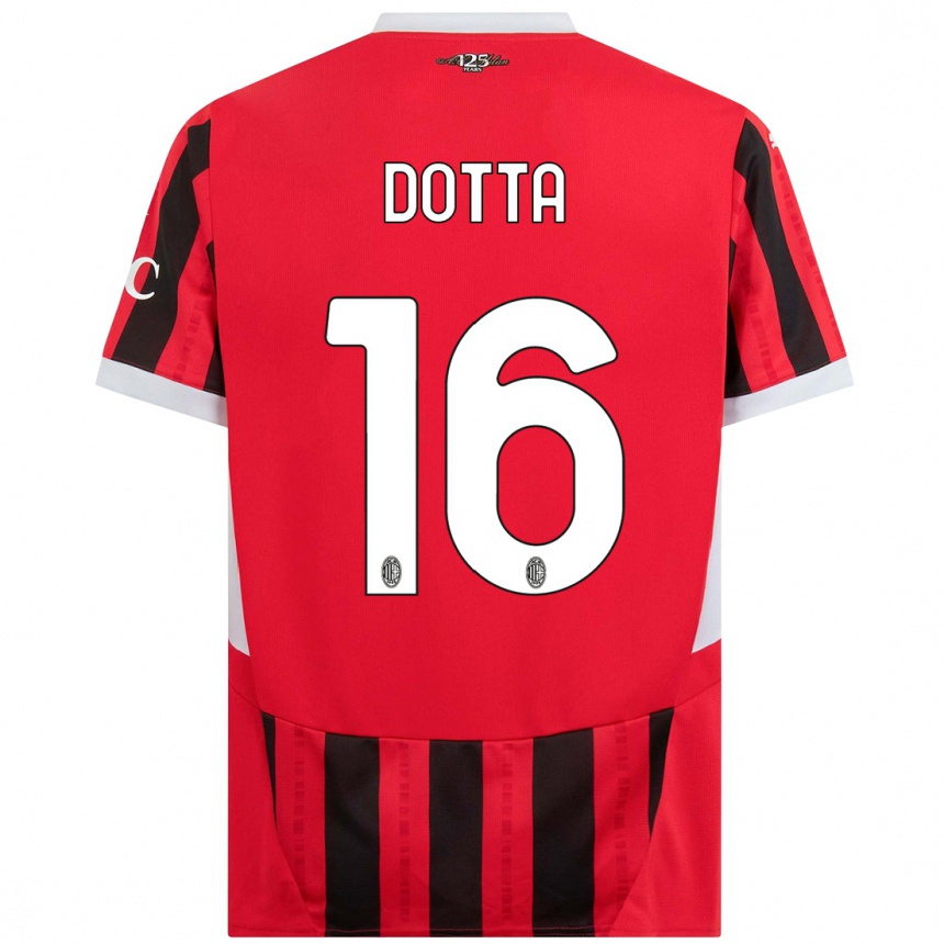 Mujer Fútbol Camiseta Cristiano Dotta #16 Rojo Negro 1ª Equipación 2024/25