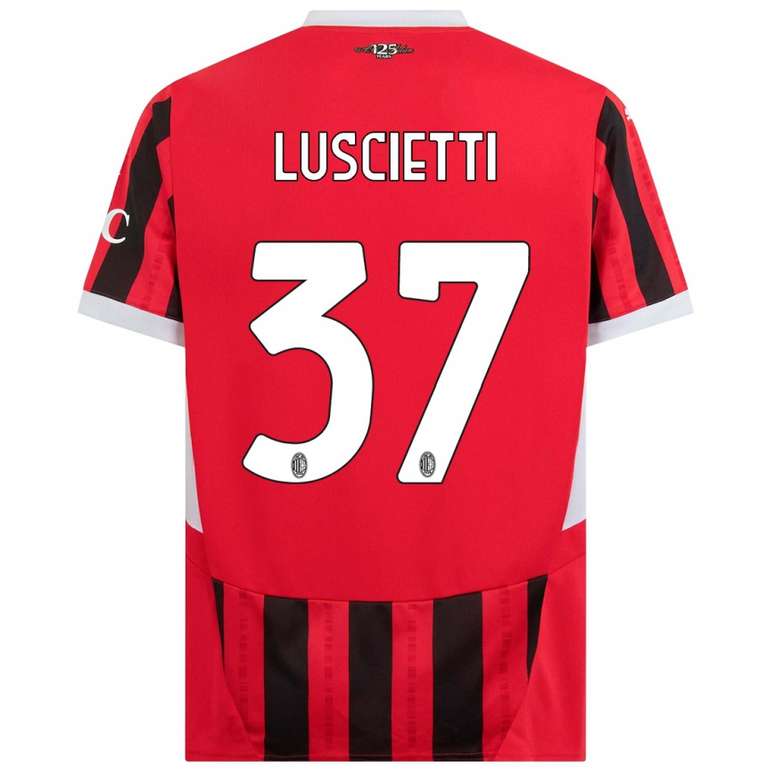 Mujer Fútbol Camiseta Abebe Luscietti #37 Rojo Negro 1ª Equipación 2024/25