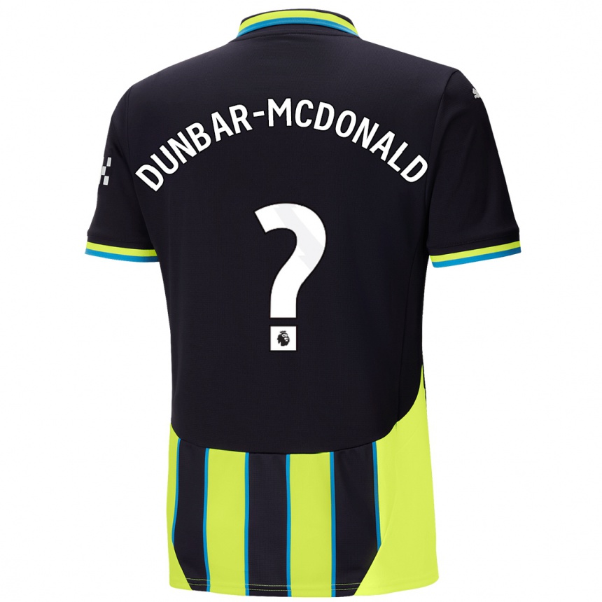 Mujer Fútbol Camiseta Christian Dunbar-Mcdonald #0 Azul Amarillo 2ª Equipación 2024/25