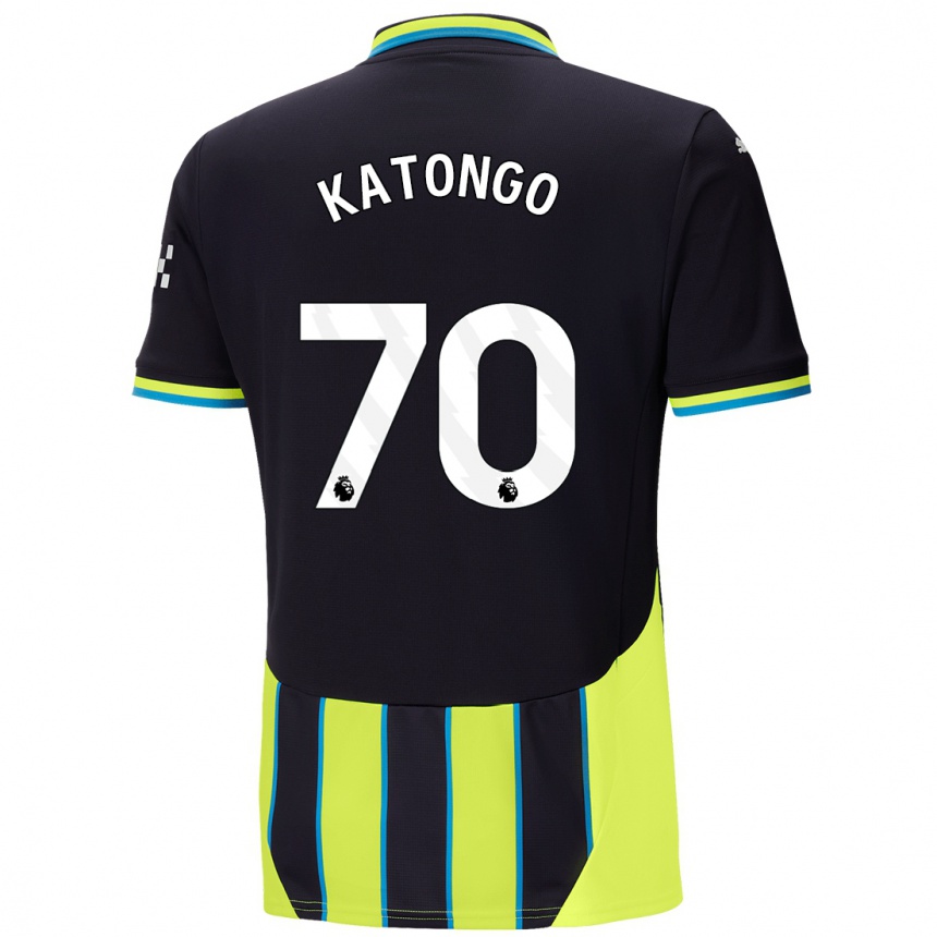 Mujer Fútbol Camiseta Jadel Katongo #70 Azul Amarillo 2ª Equipación 2024/25