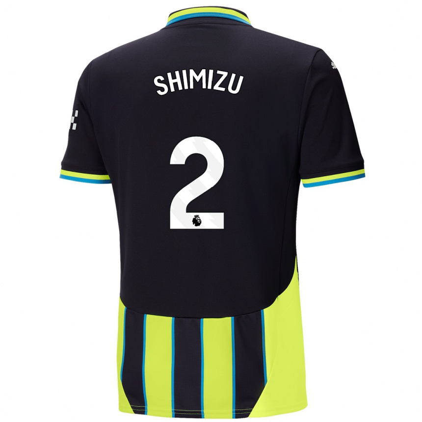 Mujer Fútbol Camiseta Risa Shimizu #2 Azul Amarillo 2ª Equipación 2024/25