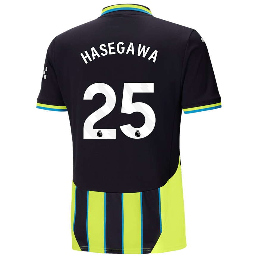 Mujer Fútbol Camiseta Yui Hasegawa #25 Azul Amarillo 2ª Equipación 2024/25