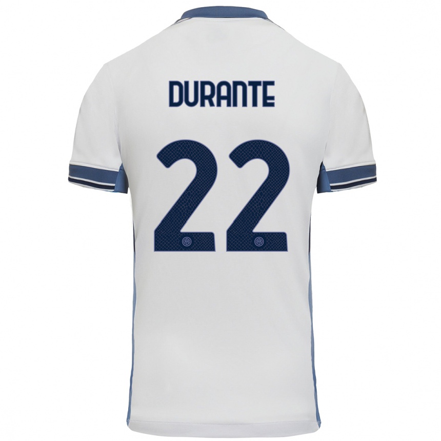 Mujer Fútbol Camiseta Francesca Durante #22 Blanco Gris 2ª Equipación 2024/25