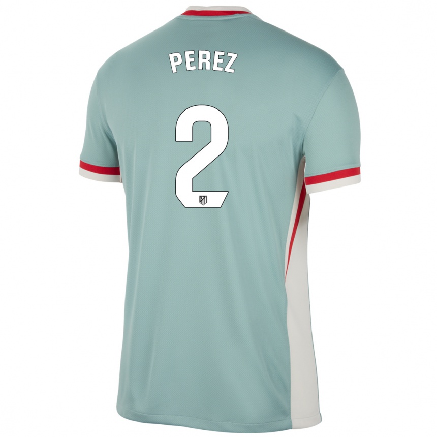 Mujer Fútbol Camiseta Xènia Pérez #2 Beige Claro Azul 2ª Equipación 2024/25