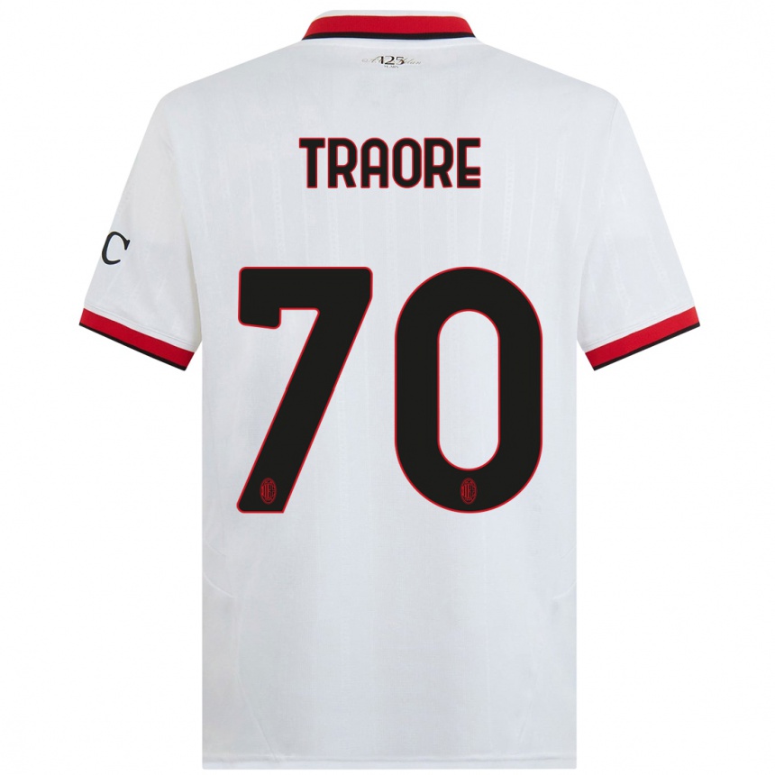 Mujer Fútbol Camiseta Chaka Traore #70 Blanco Negro Rojo 2ª Equipación 2024/25