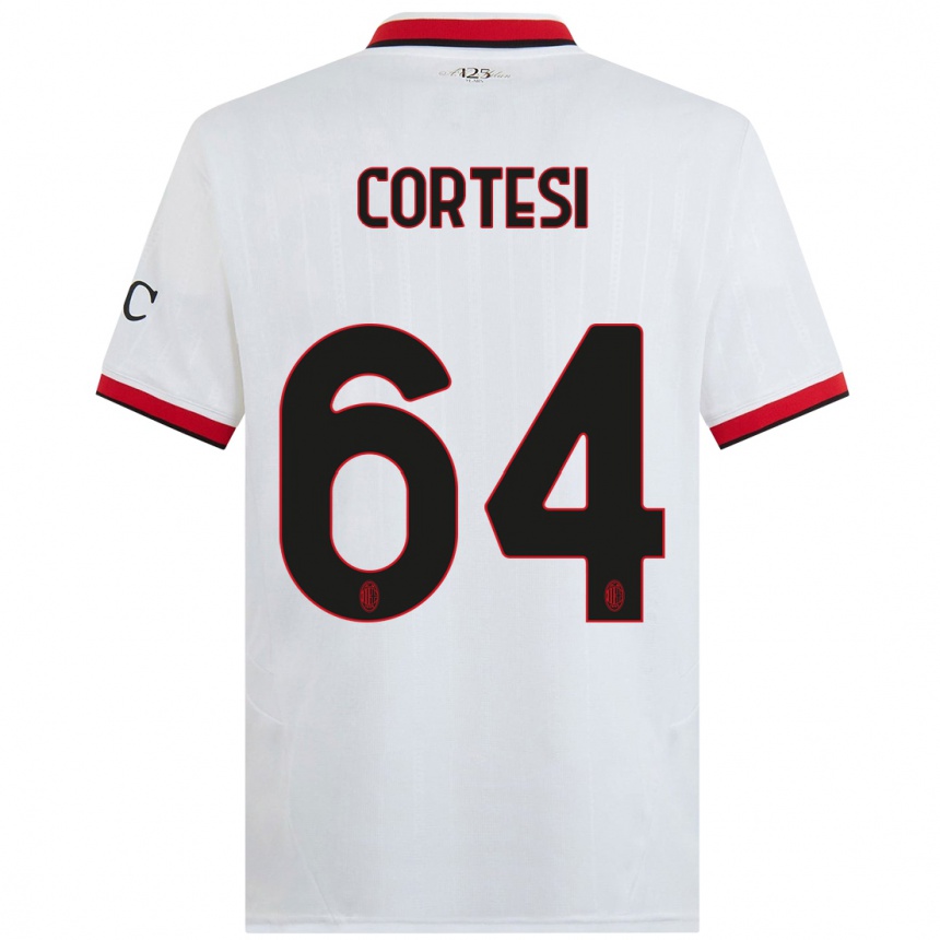 Mujer Fútbol Camiseta Selena Cortesi #64 Blanco Negro Rojo 2ª Equipación 2024/25