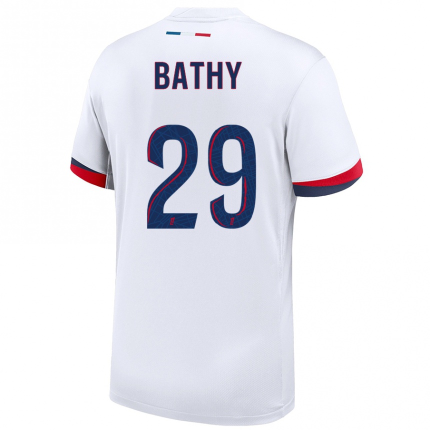 Mujer Fútbol Camiseta Griedge Mbock Bathy #29 Blanco Azul Rojo 2ª Equipación 2024/25