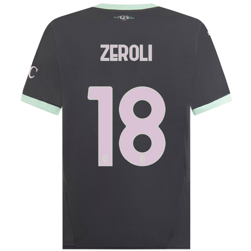 Mujer Fútbol Camiseta Kevin Zeroli #18 Gris Equipación Tercera 2024/25