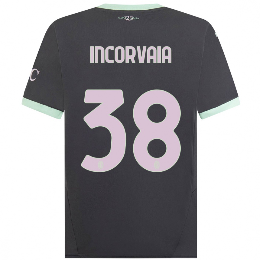 Mujer Fútbol Camiseta Giovanni Incorvaia #38 Gris Equipación Tercera 2024/25