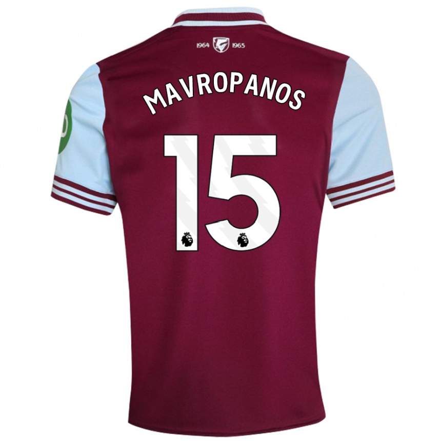 Niño Fútbol Camiseta Konstantinos Mavropanos #15 Rojo Oscuro 1ª Equipación 2024/25