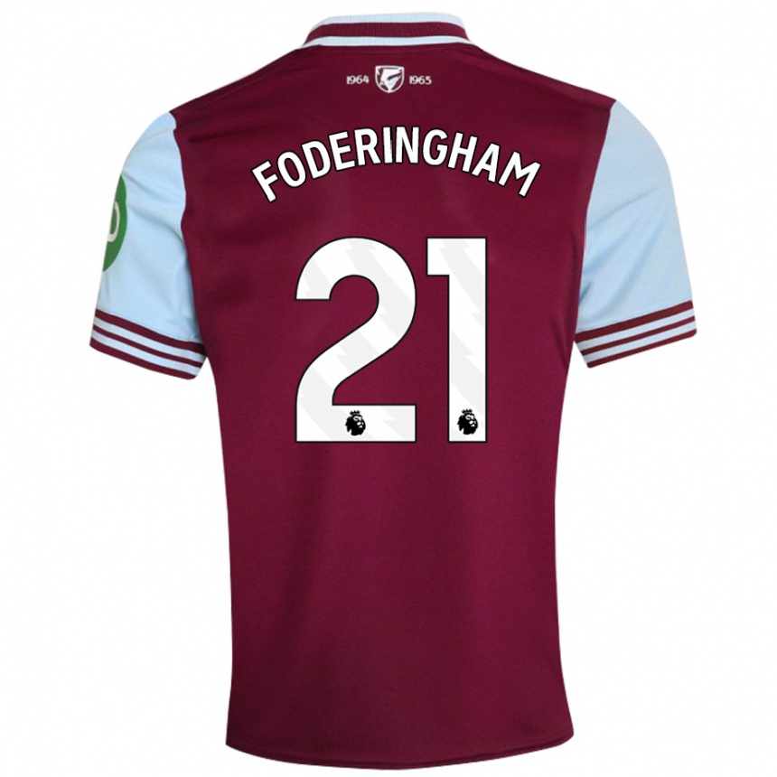 Niño Fútbol Camiseta Wes Foderingham #21 Rojo Oscuro 1ª Equipación 2024/25