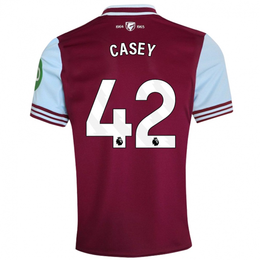 Niño Fútbol Camiseta Kaelan Casey #42 Rojo Oscuro 1ª Equipación 2024/25