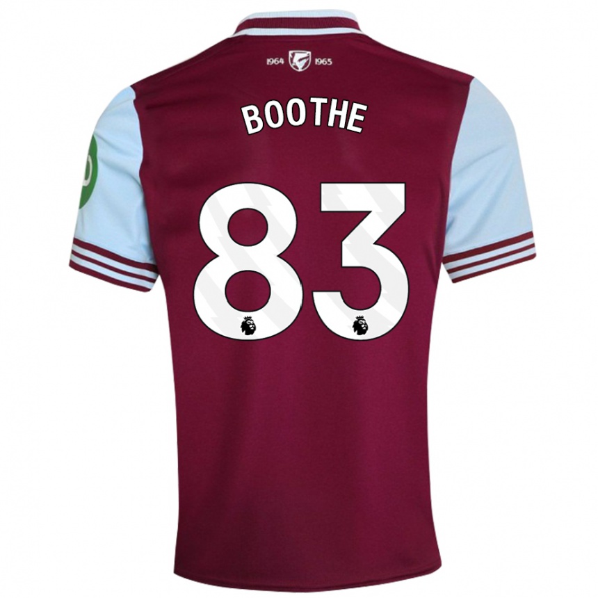 Niño Fútbol Camiseta Sebastian Boothe #83 Rojo Oscuro 1ª Equipación 2024/25