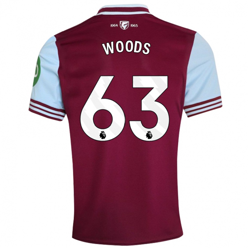 Niño Fútbol Camiseta Archie Woods #63 Rojo Oscuro 1ª Equipación 2024/25