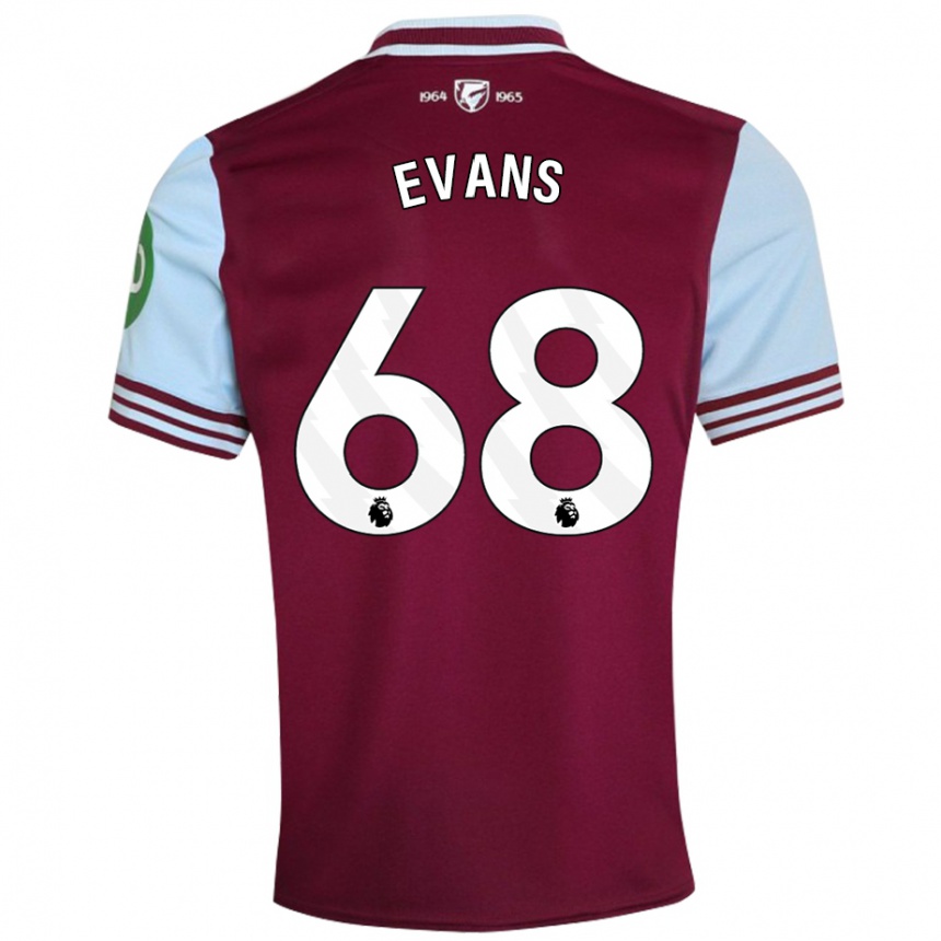 Niño Fútbol Camiseta Isaac Evans #68 Rojo Oscuro 1ª Equipación 2024/25