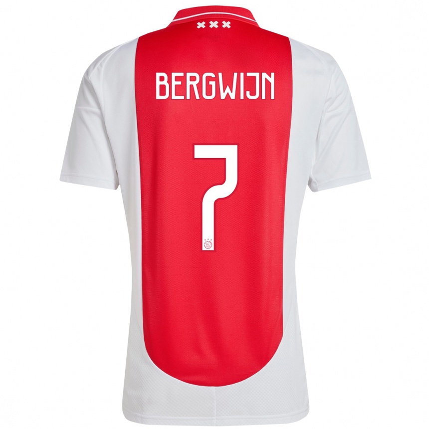 Niño Fútbol Camiseta Steven Bergwijn #7 Rojo Blanco 1ª Equipación 2024/25