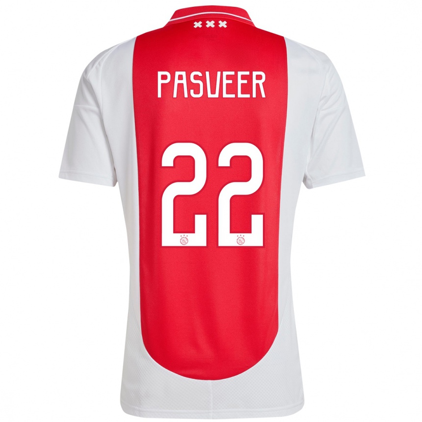 Niño Fútbol Camiseta Remko Pasveer #22 Rojo Blanco 1ª Equipación 2024/25