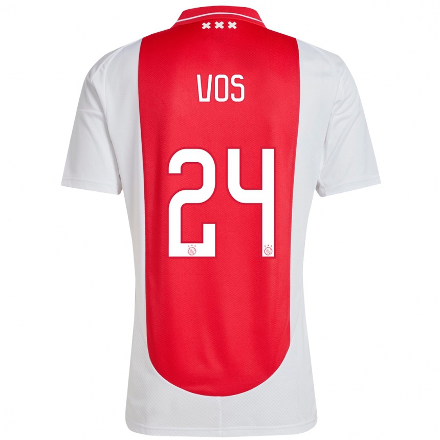 Niño Fútbol Camiseta Silvano Vos #24 Rojo Blanco 1ª Equipación 2024/25