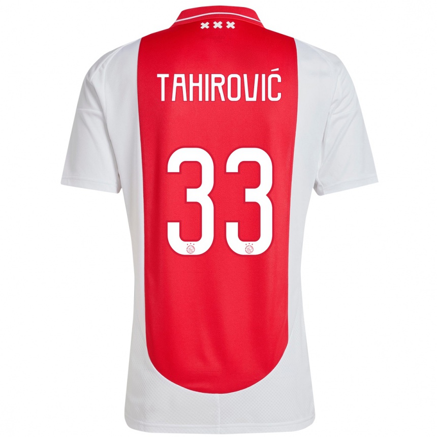 Niño Fútbol Camiseta Benjamin Tahirovic #33 Rojo Blanco 1ª Equipación 2024/25