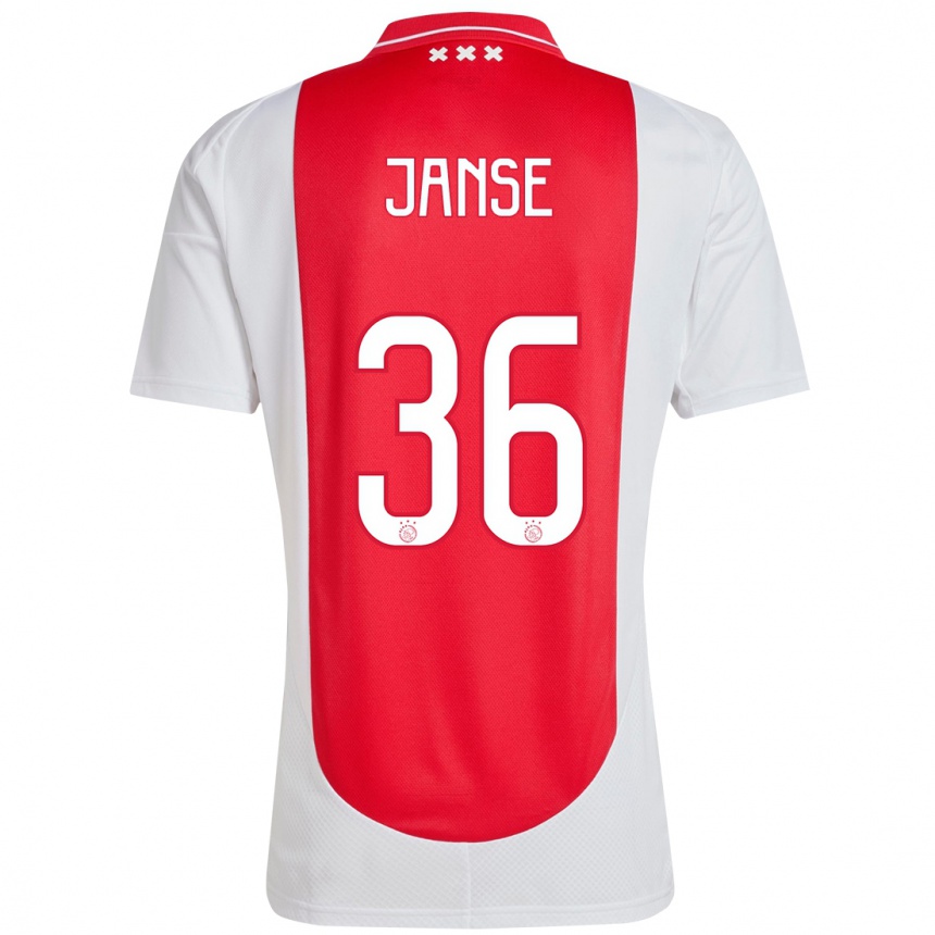 Niño Fútbol Camiseta Dies Janse #36 Rojo Blanco 1ª Equipación 2024/25