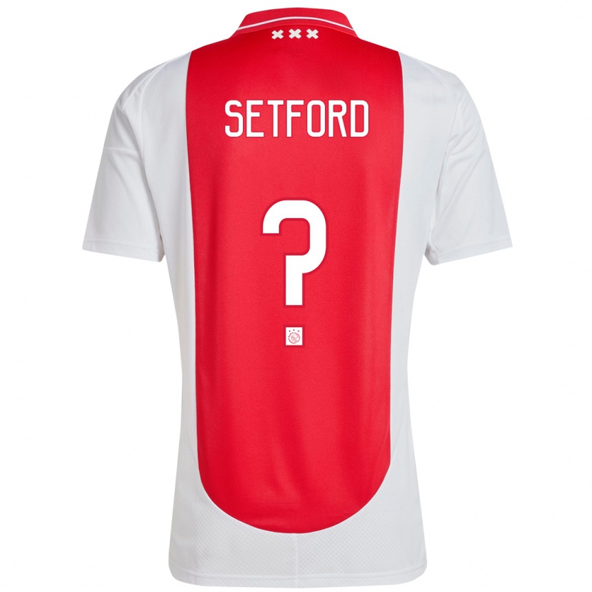 Niño Fútbol Camiseta Charlie Setford #0 Rojo Blanco 1ª Equipación 2024/25