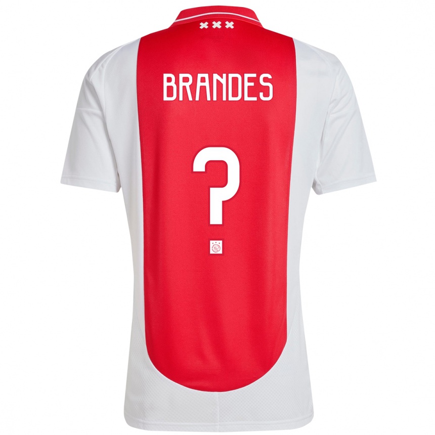 Niño Fútbol Camiseta Julian Brandes #0 Rojo Blanco 1ª Equipación 2024/25