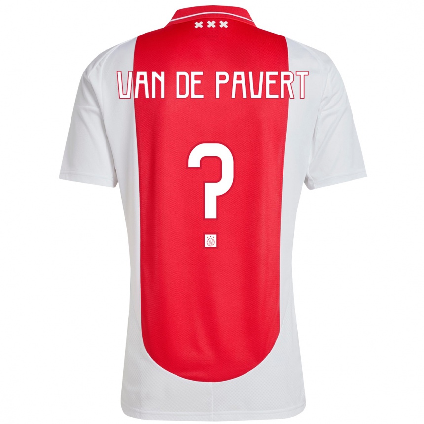 Niño Fútbol Camiseta Ryan Van De Pavert #0 Rojo Blanco 1ª Equipación 2024/25