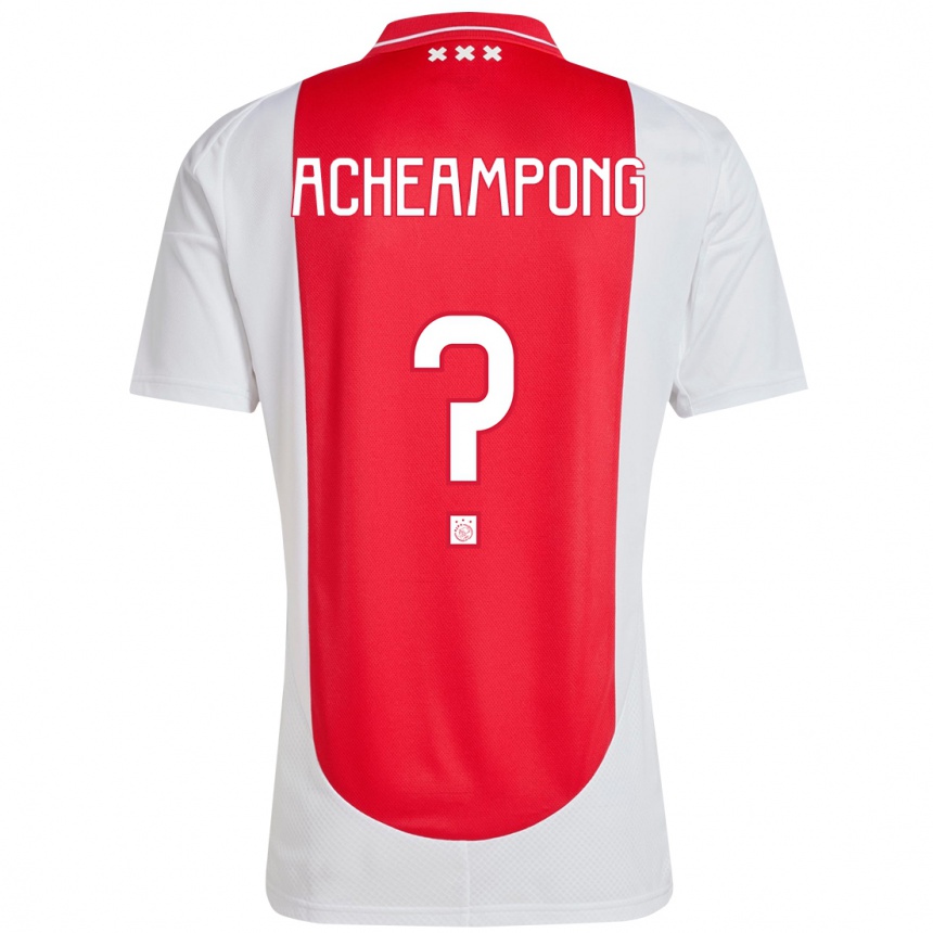 Niño Fútbol Camiseta Levi Acheampong #0 Rojo Blanco 1ª Equipación 2024/25