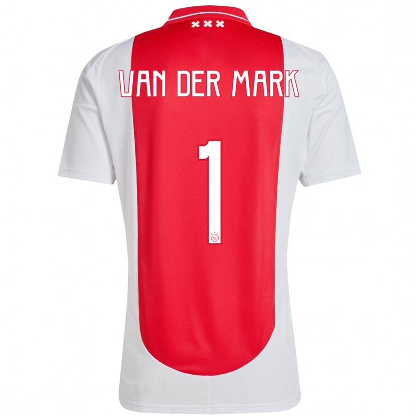 Niño Fútbol Camiseta Jesper Van Der Mark #1 Rojo Blanco 1ª Equipación 2024/25