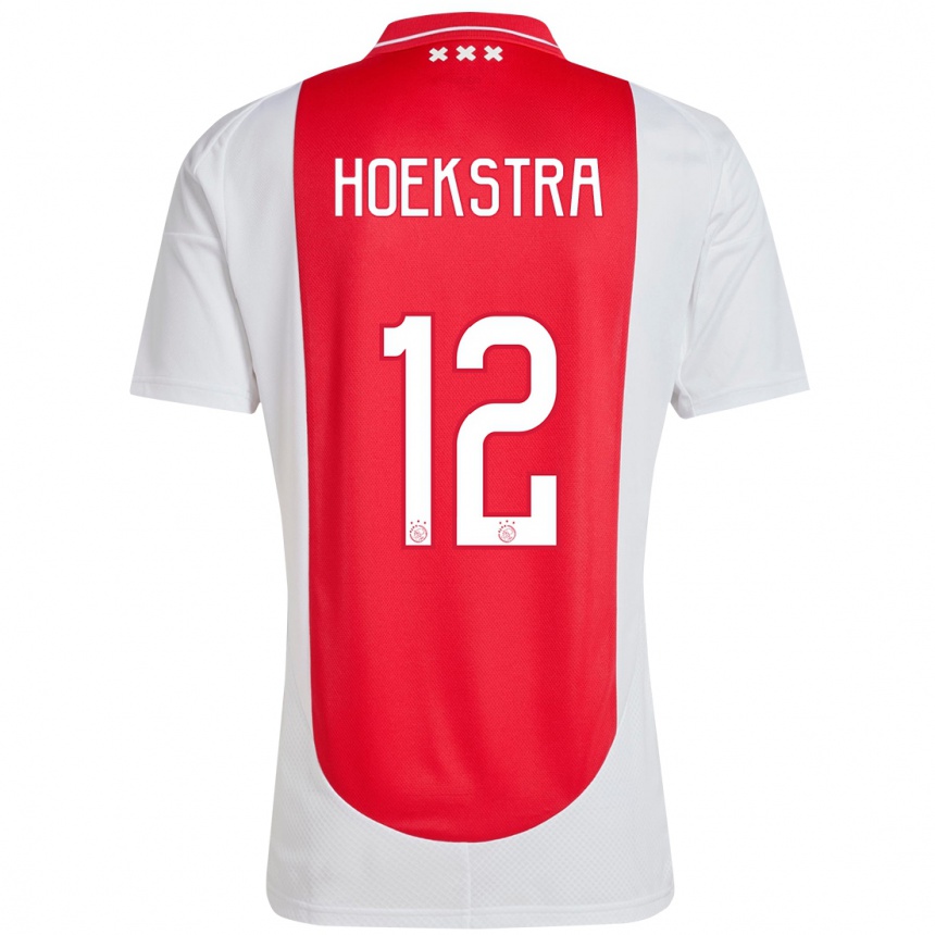 Niño Fútbol Camiseta Isabelle Hoekstra #12 Rojo Blanco 1ª Equipación 2024/25