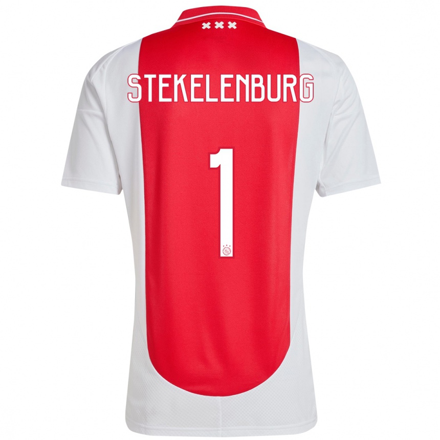 Niño Fútbol Camiseta Maarten Stekelenburg #1 Rojo Blanco 1ª Equipación 2024/25