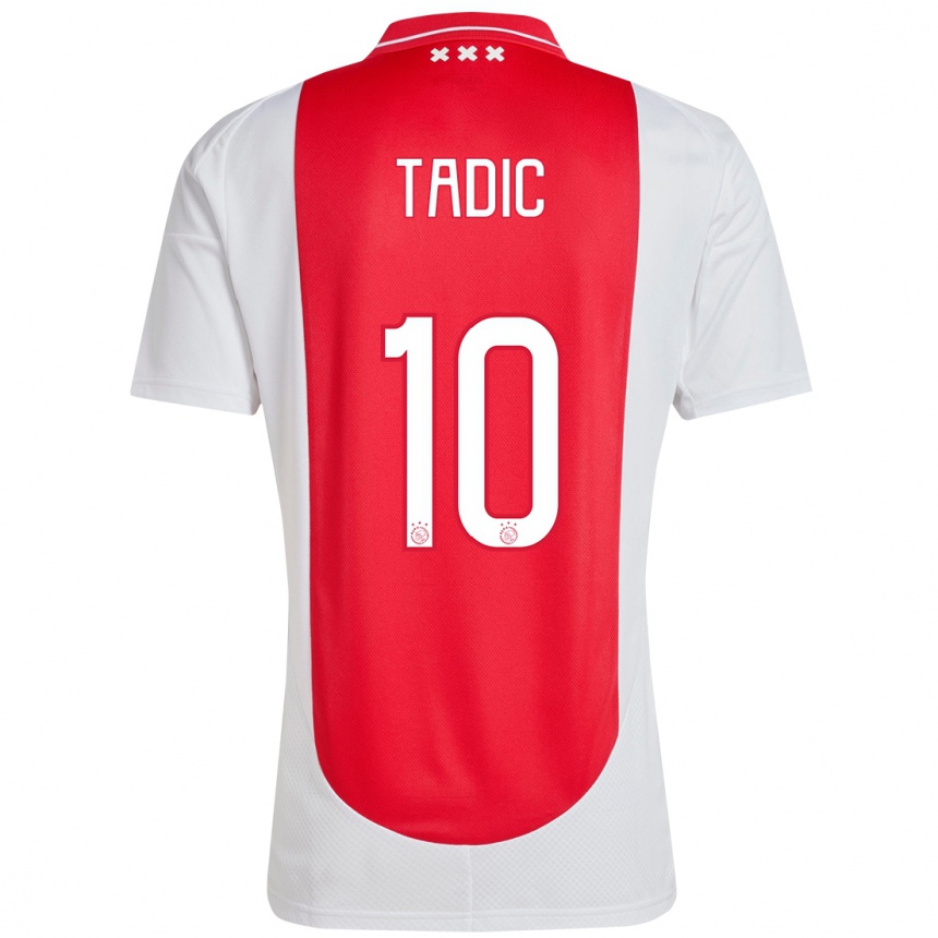 Niño Fútbol Camiseta Dusan Tadic #10 Rojo Blanco 1ª Equipación 2024/25