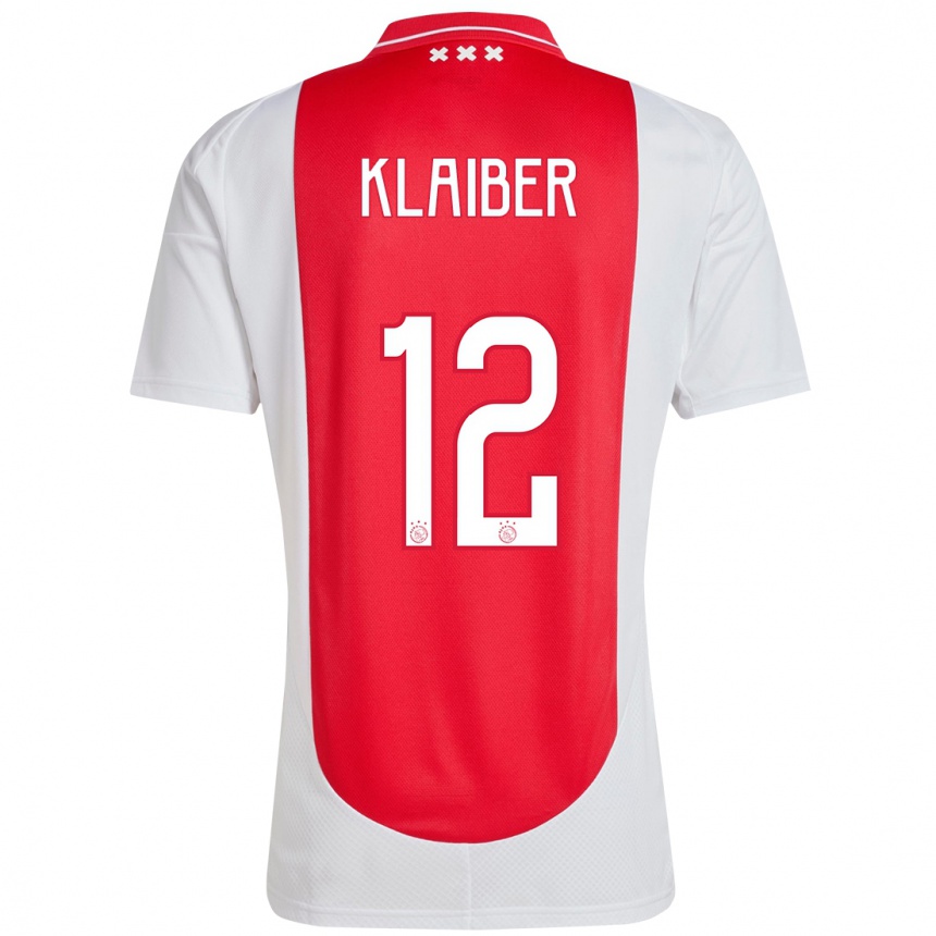 Niño Fútbol Camiseta Sean Klaiber #12 Rojo Blanco 1ª Equipación 2024/25