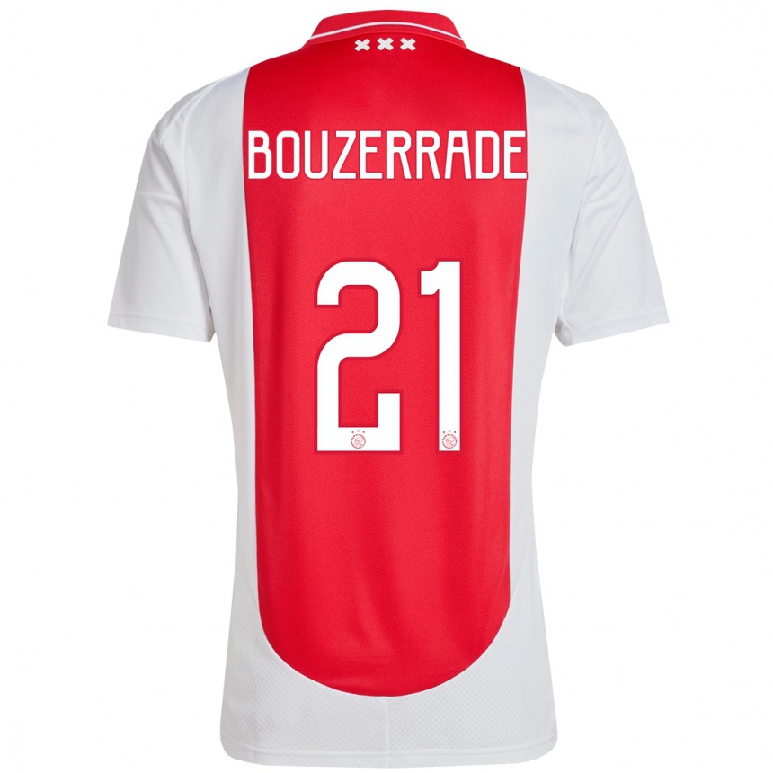 Niño Fútbol Camiseta Zaina Bouzerrade #21 Rojo Blanco 1ª Equipación 2024/25