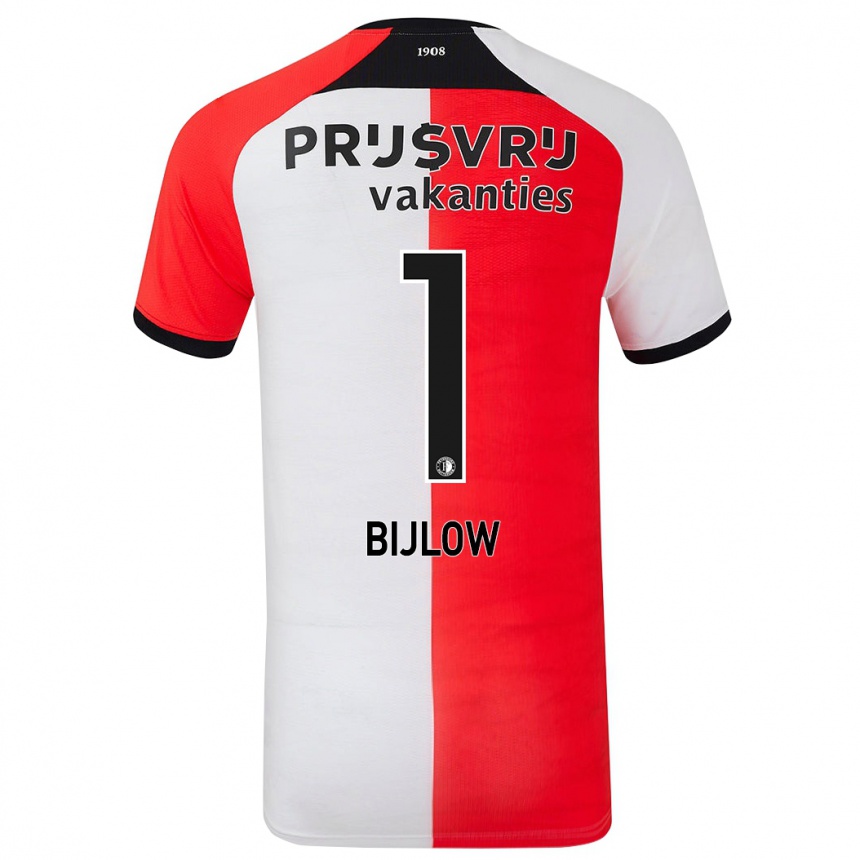 Niño Fútbol Camiseta Justin Bijlow #1 Rojo Blanco 1ª Equipación 2024/25