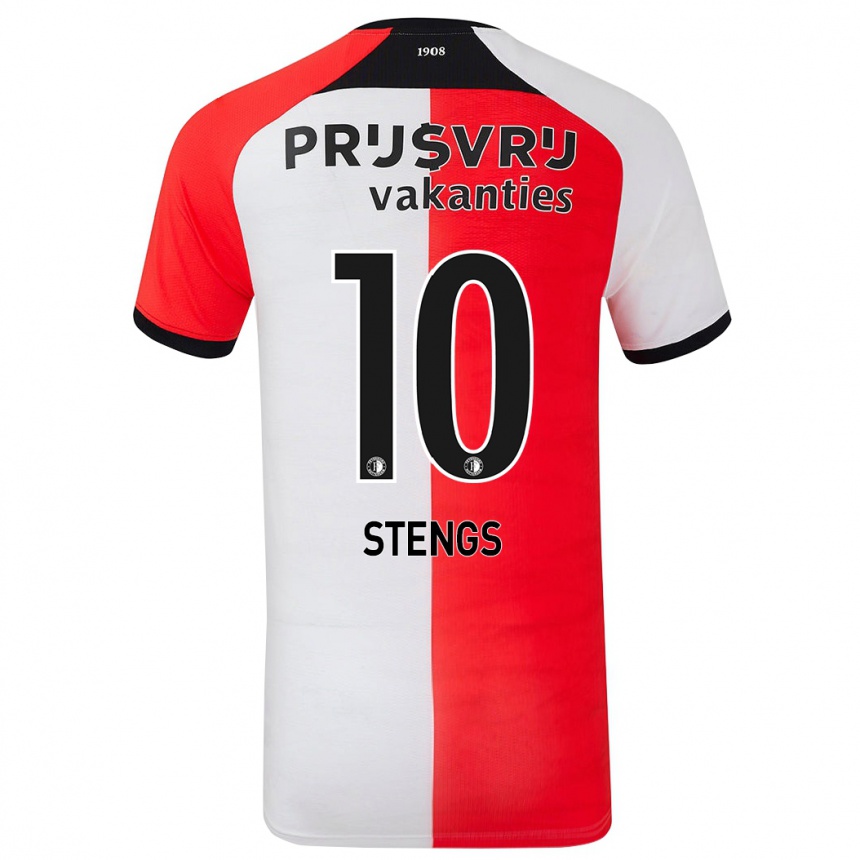 Niño Fútbol Camiseta Calvin Stengs #10 Rojo Blanco 1ª Equipación 2024/25