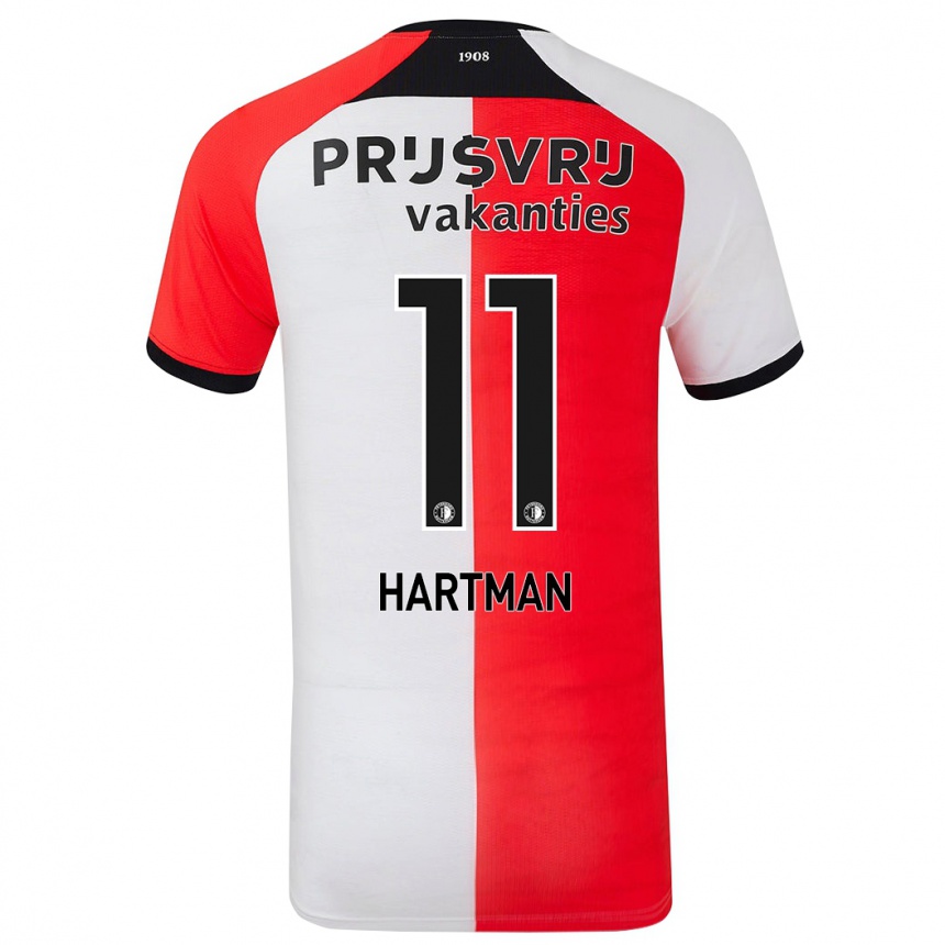 Niño Fútbol Camiseta Quilindschy Hartman #11 Rojo Blanco 1ª Equipación 2024/25