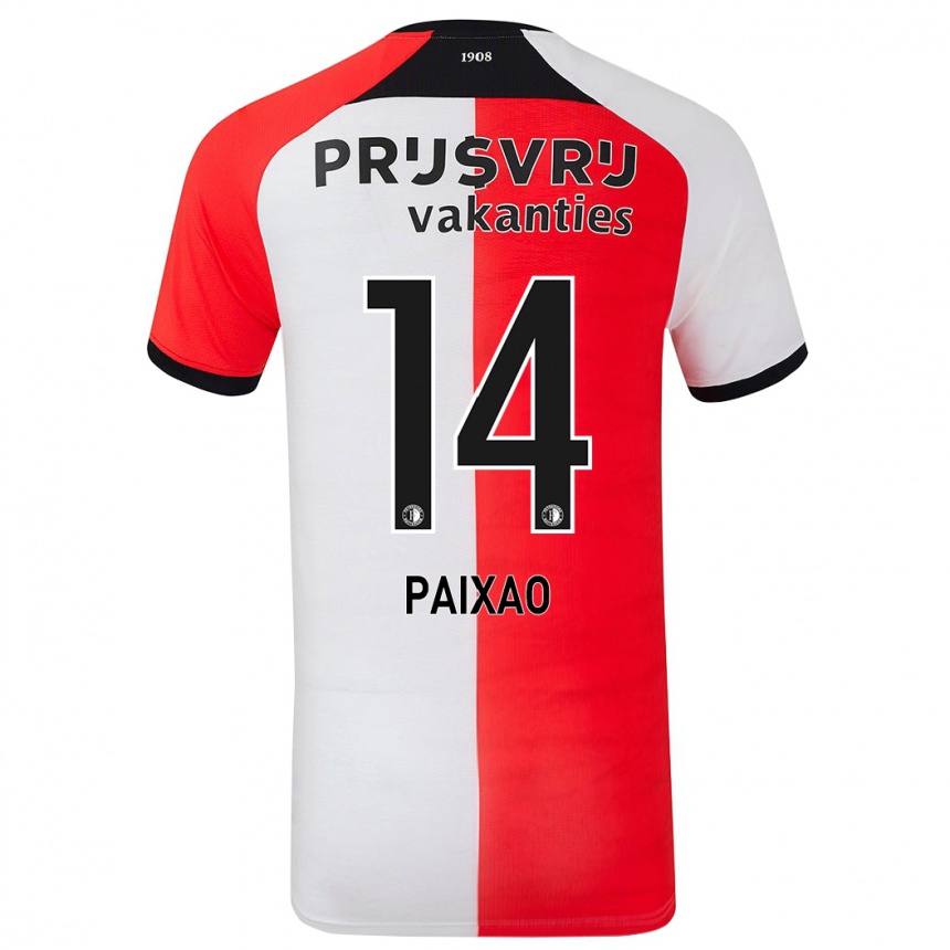 Niño Fútbol Camiseta Igor Paixão #14 Rojo Blanco 1ª Equipación 2024/25