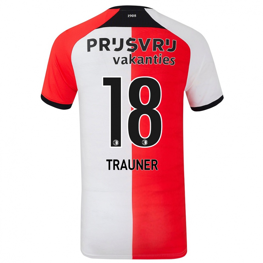 Niño Fútbol Camiseta Gernot Trauner #18 Rojo Blanco 1ª Equipación 2024/25