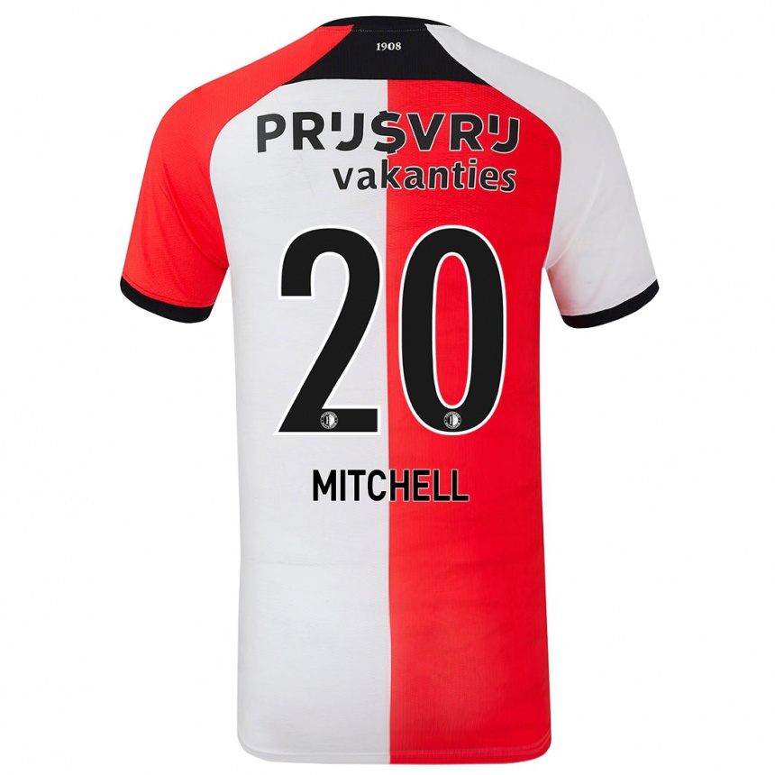 Niño Fútbol Camiseta Jeyland Mitchell #20 Rojo Blanco 1ª Equipación 2024/25