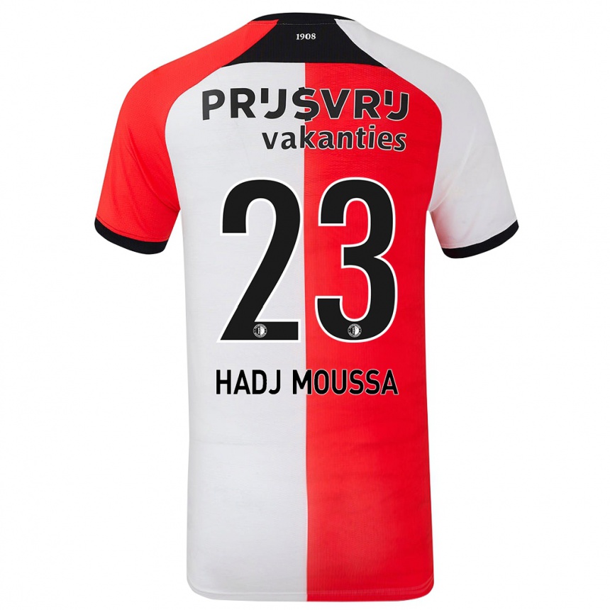 Niño Fútbol Camiseta Anis Hadj Moussa #23 Rojo Blanco 1ª Equipación 2024/25