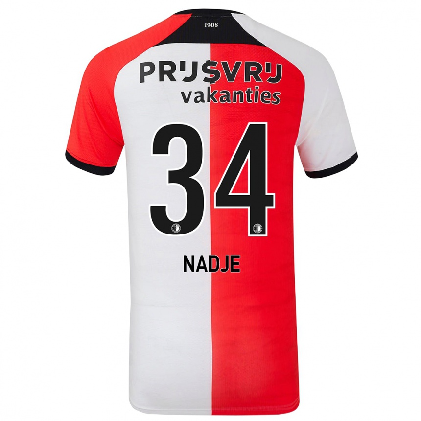 Niño Fútbol Camiseta Chris-Kévin Nadje #34 Rojo Blanco 1ª Equipación 2024/25