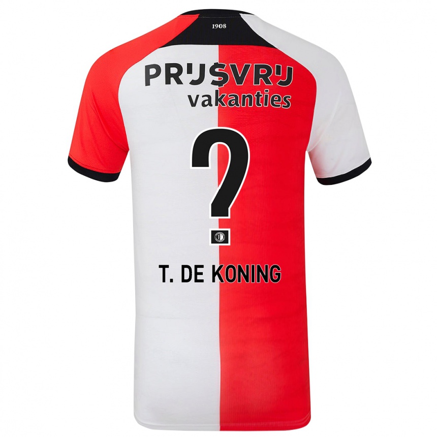 Niño Fútbol Camiseta Tim De Koning #0 Rojo Blanco 1ª Equipación 2024/25