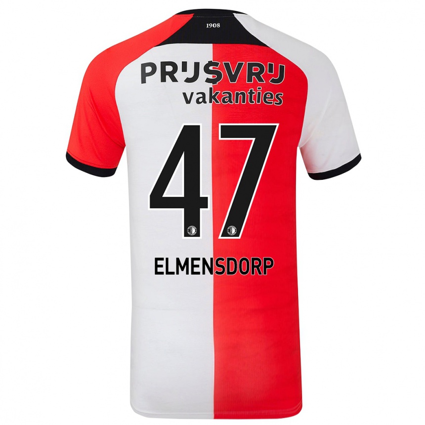 Niño Fútbol Camiseta Paris Elmensdorp #47 Rojo Blanco 1ª Equipación 2024/25